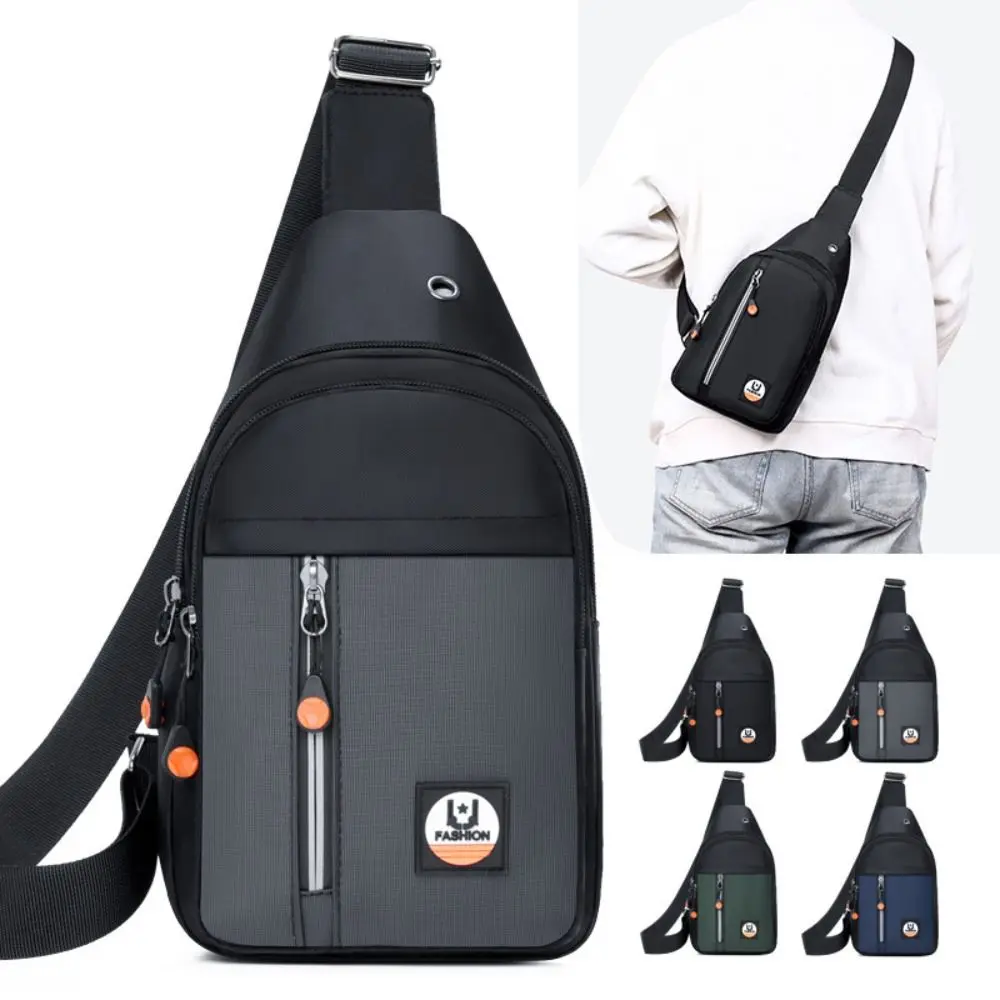 

Oxford Cloth Men's Chest Bag Large Capacity Multipocket Outdoor Waist Bag Single Shoulder Adjustable Strap Sports Walking Bag