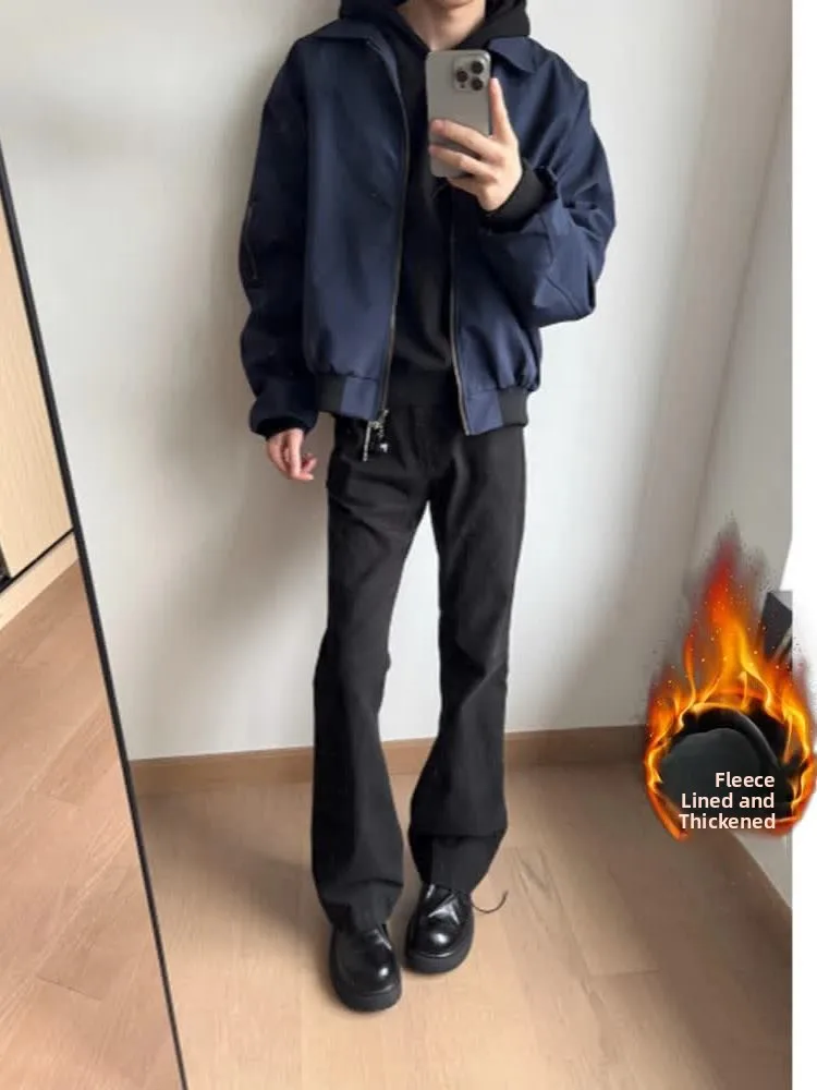 

Bla Fern Le Curve Knife Jeans Men's Fce Narrow Version High Street Vibe Sle Autumn Winter Denim Pants Straight Tube