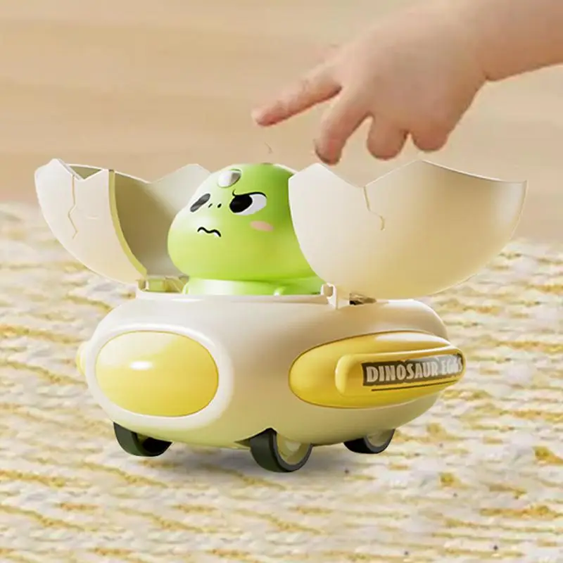 Pára-choques carro brinquedo bonito dos desenhos animados inércia pára-choques bebê dinossauro ovo deformação carro diversão educacional batalha veículo de corrida para meninos e