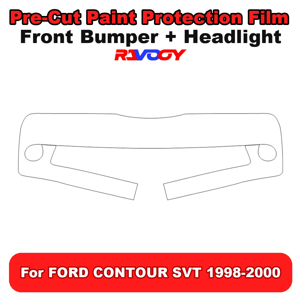 Kit de película protectora de pintura (PPF) transparente para parachoques delantero y faros delanteros de 8.5 mil, precortada, para FORD CONTOUR SVT 1998-2000