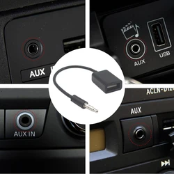 Masculino AUX Audio Plug Jack para USB 2.0 Cabo Conversor Feminino, Acessórios MP3 carro, Preto Comprimento 14cm, 3.5mm