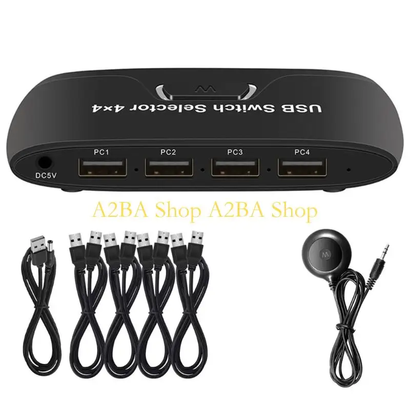 

A2BA 4-портовый USB KVM-переключатель для общего доступа к клавиатуре и мыши на нескольких компьютерах