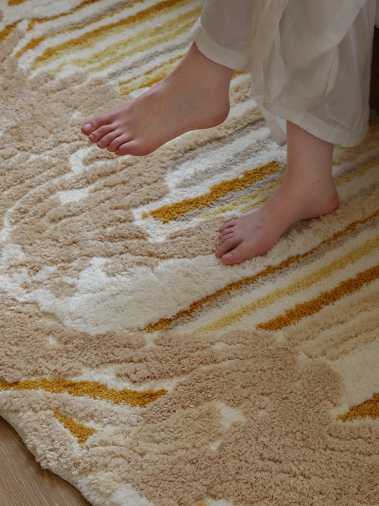 Bedroom Carpet Carpet Irregular Soft Bedside Plush Rug Non-slip TRP Backing Retro Luxury Home Area Rug Home Bathroom Door Mat
