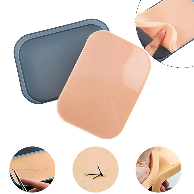 1pcs Silicone Fake Human Skin Model Suture Practice Pad Medical Surgical Train Tool