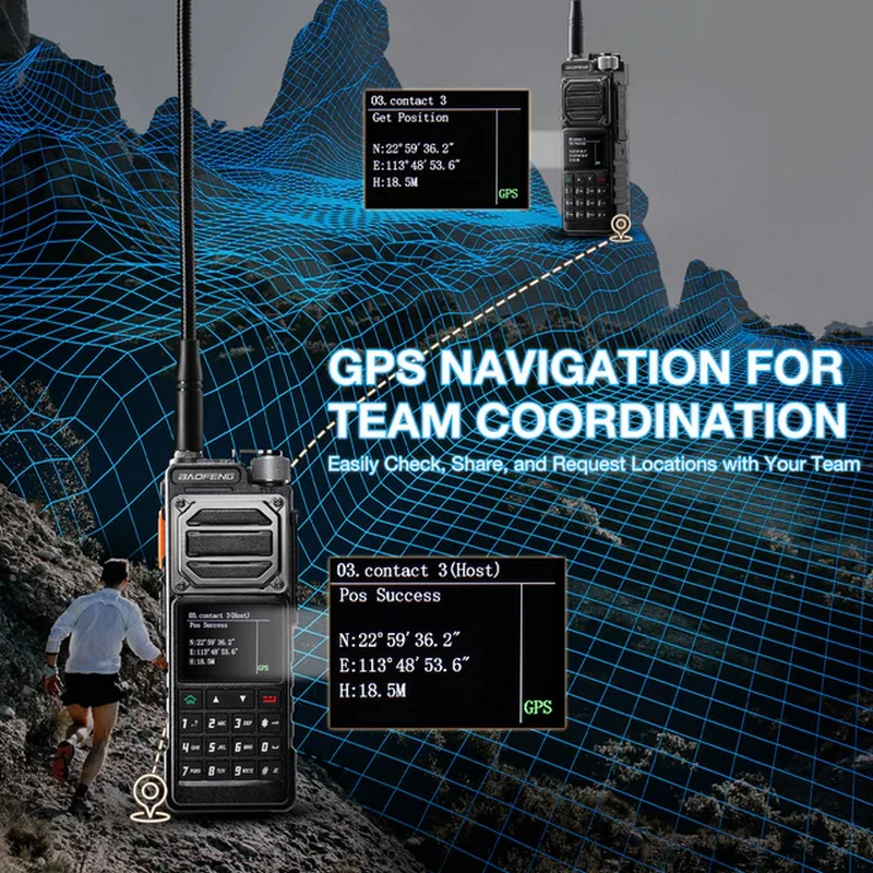 BAOFENG UV-25 PRO GPS Walkie Talkie 10W Multi Band 1000CH Ładowarka Type-C 5200mAh dla UV-5R Radioamatorów Dwukierunkowe Radio Ham do Polowania