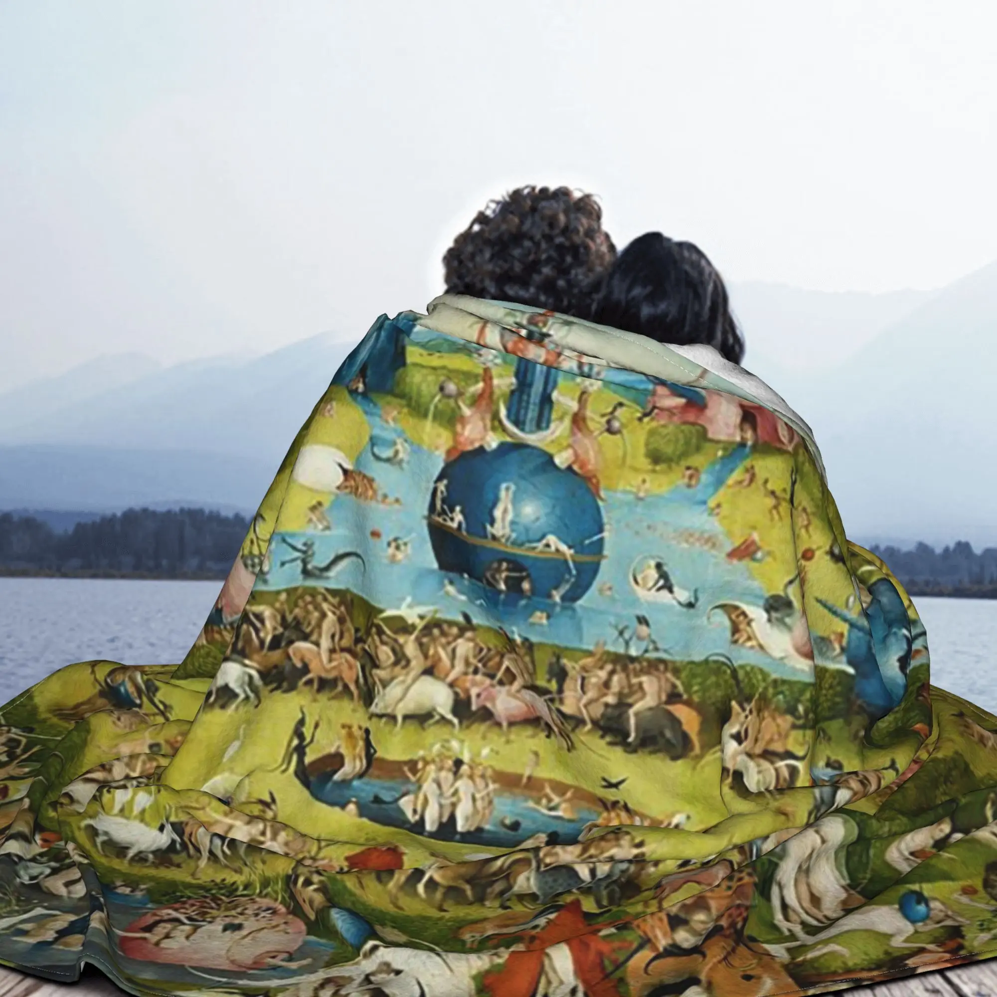 Hieronymus Bosch Garden of Earthly Delights Poster Blanket Fleece Throw Blanket for Home Bedroom Outdoor Throws Bedspread Quilt