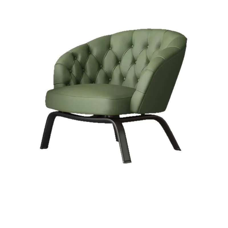 

Light luxury leather single sofa hotel office reception negotiation chair