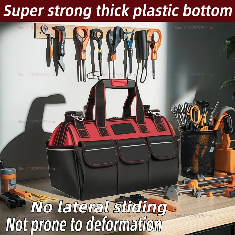 حقيبة تخزين أدوات مقاومة للماء من قماش أكسفورد، منظم متين لميكانيكا النجارين الكهربائيين الثقيلة مع جيوب متعددة