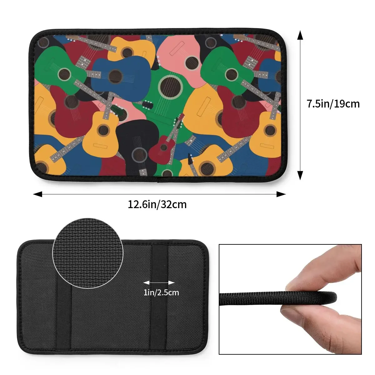 Center Console Protective Cushion Pad Colored Guitar Car Armrest Cover Mat Non-slip Auto Styling Interior Accessories