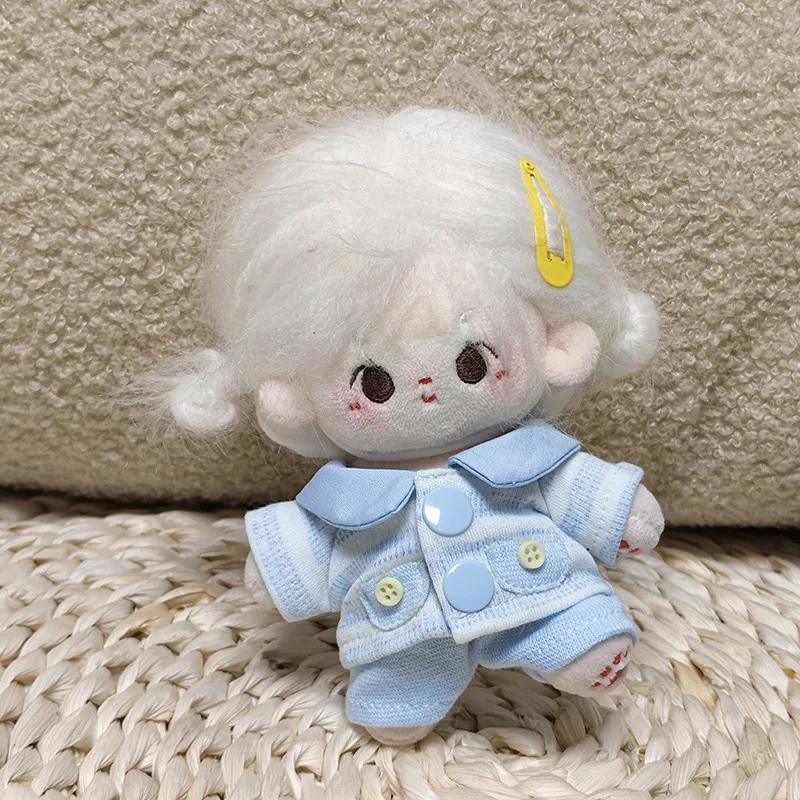 

Hot Selling 10cm Cotton Doll Clothes Blue Casual Set Doll Doll Doll Replacement Set Doll Clothes Fun Creative Accessories