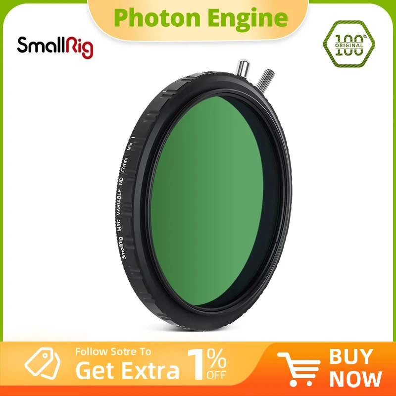 SmallRig 77mm MRC VND Filter 9 Level Light Extinction Variable ND Filter, 18 Layer Coating MRC Lens Fitter for DSLR Camera 3590