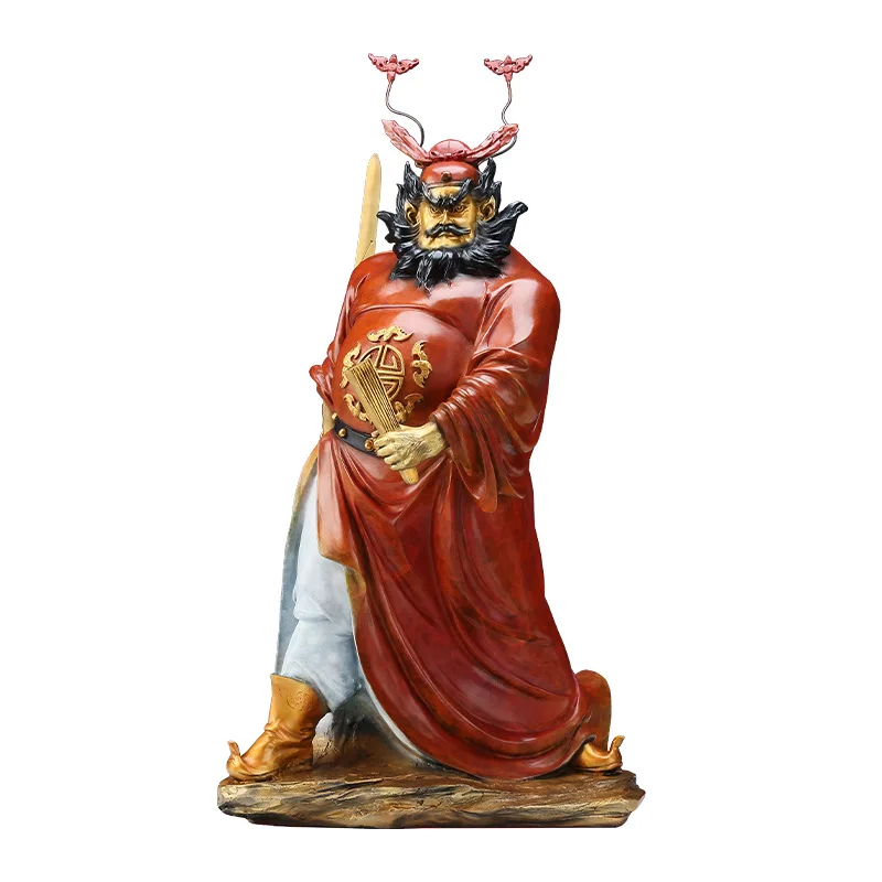 Brass Zhong Kui statue ornament painted master figure handicraft bronze statue
