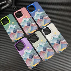 Colorful Mountain Phone Case for iPhone 12 11 13 14 15 16 Max Pro Plus Laser Cover IMD