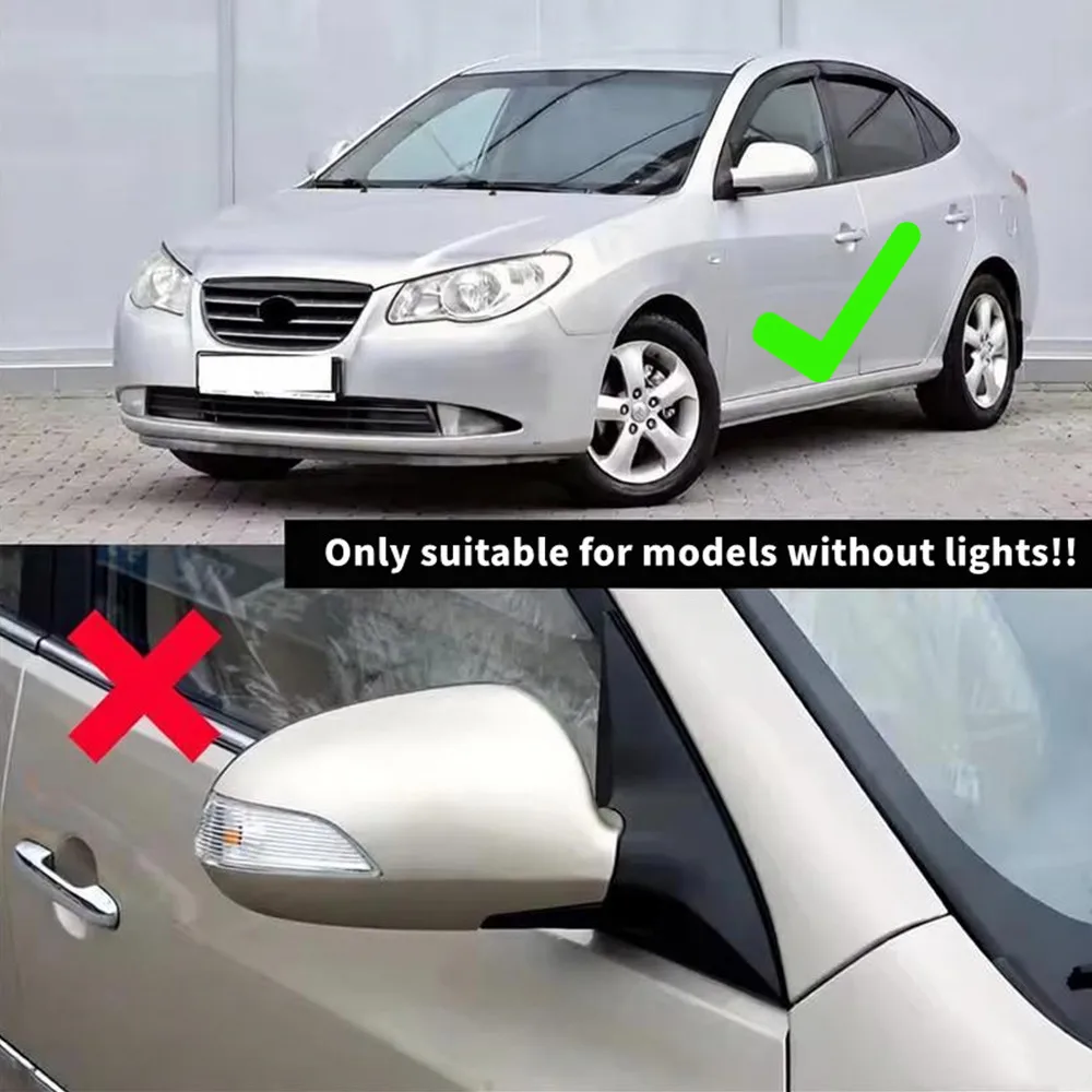 2PCS For Hyundai Elantra Avante 2008-2010 Rearview Side Mirror Cover Wing Cap Exterior Door Trim Car Decor Accessories No Signal