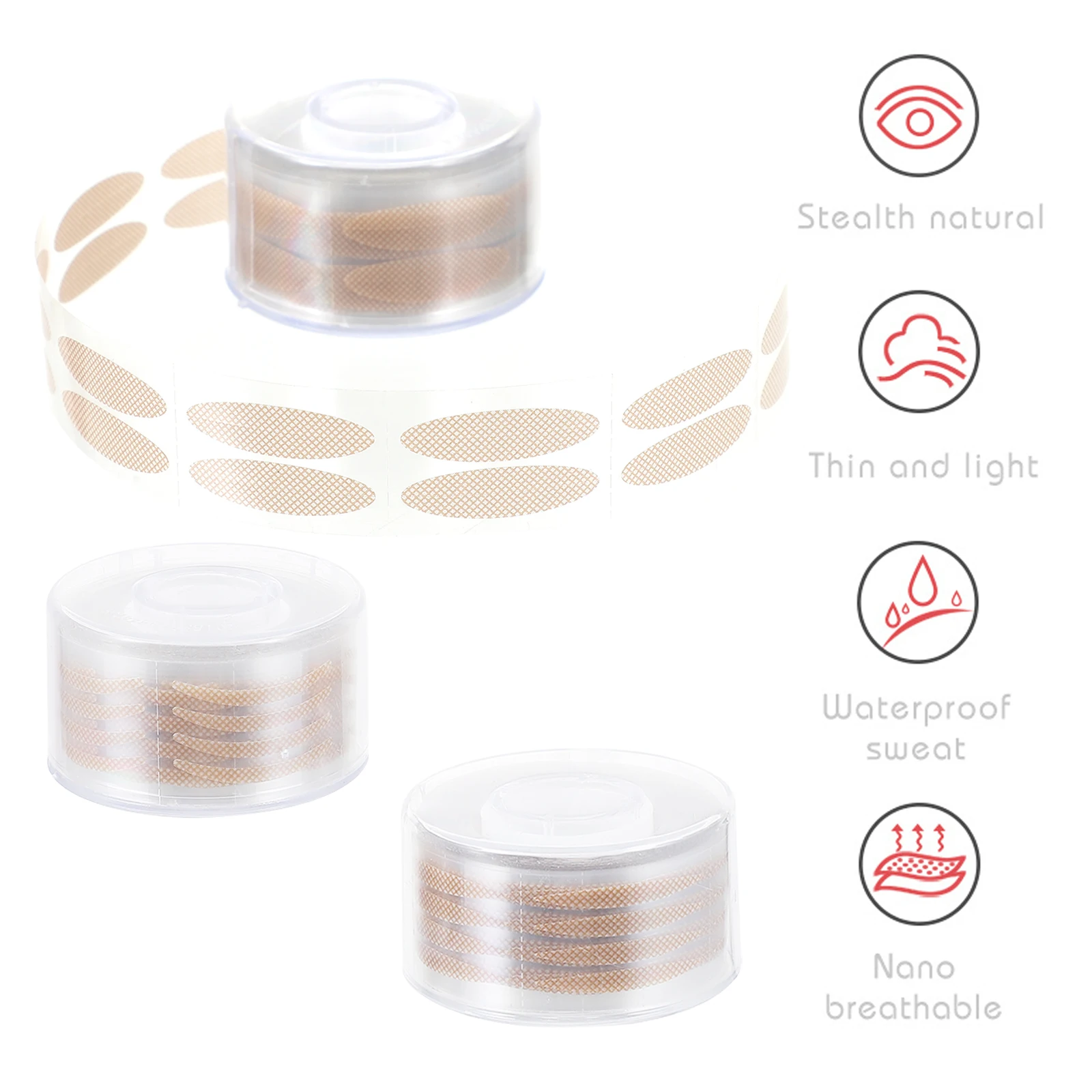 3 Rolls Eyelid Tapes Female Stickers Invisible Eyes Beauty Tapes Fiber Tool Salon Home Use