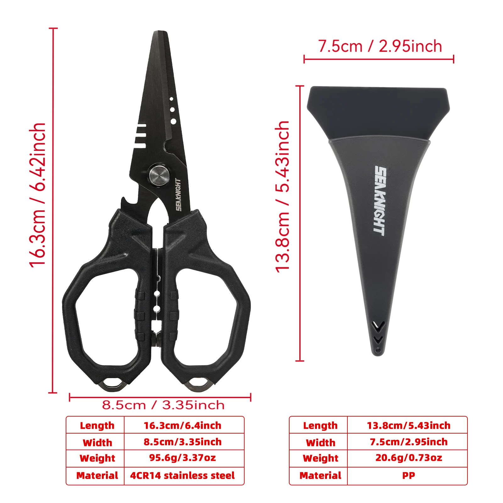 SeaKnight Brand SK003 Fishing Scissor 4CR14 Stainless Steel Titanium Coated Cut PE Line Multifunctional Fishing Tool Accessories