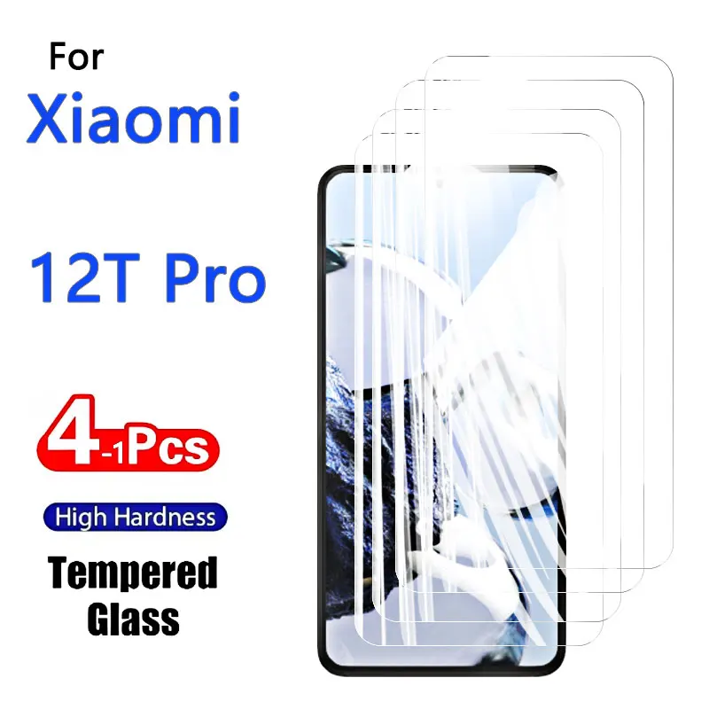 1–4 Stück Displayschutzfolien für Xiaomi 12T Pro, HD, gehärtetes Glas, Kristall, hohes Aluminium, kratzfest, 6,67 Zoll, Fingerabdruck