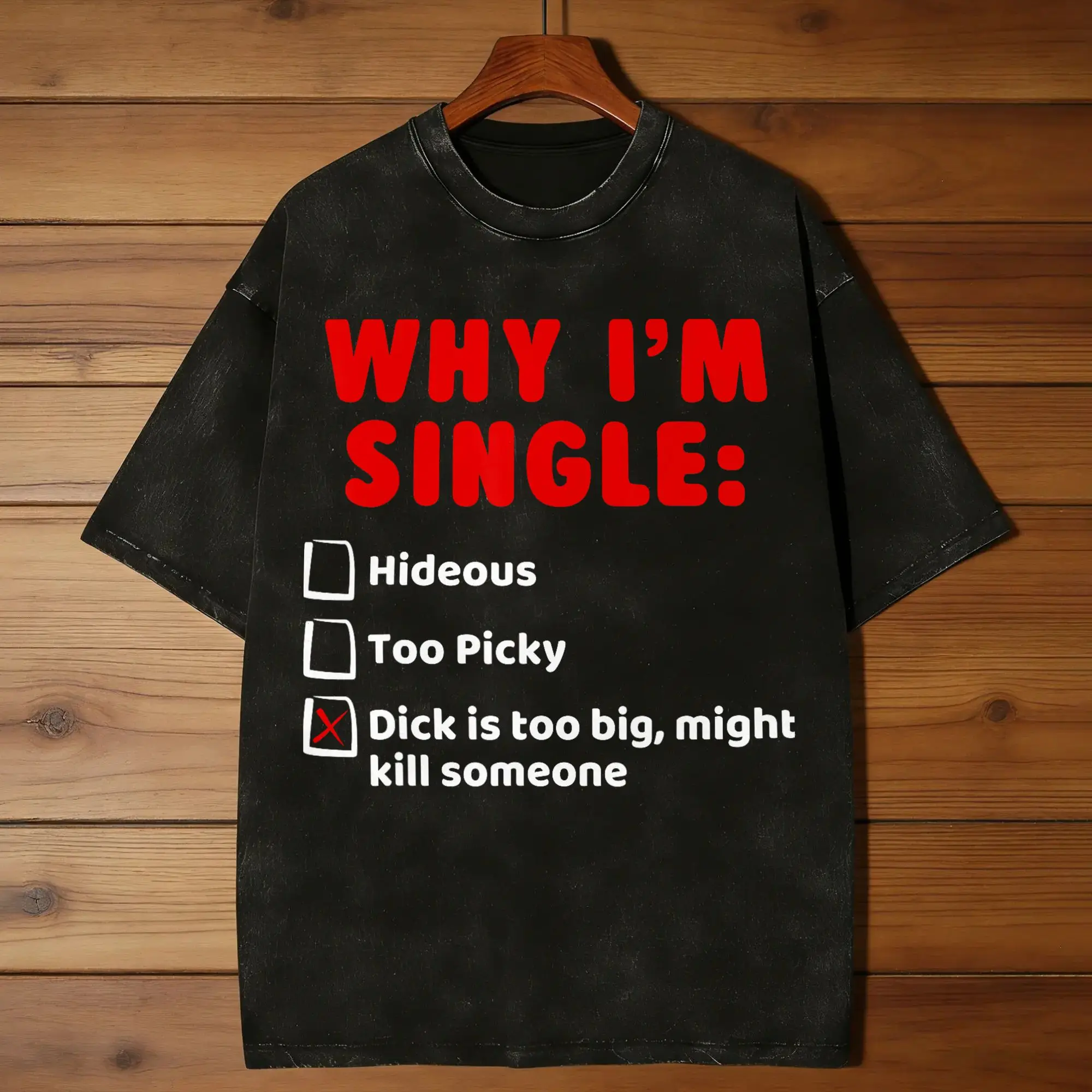Men T Shirt Why I am Single Washed T Shirts Fashion  Summer Tees Y2K Fun Simple Cotton Clothes Birthday Present