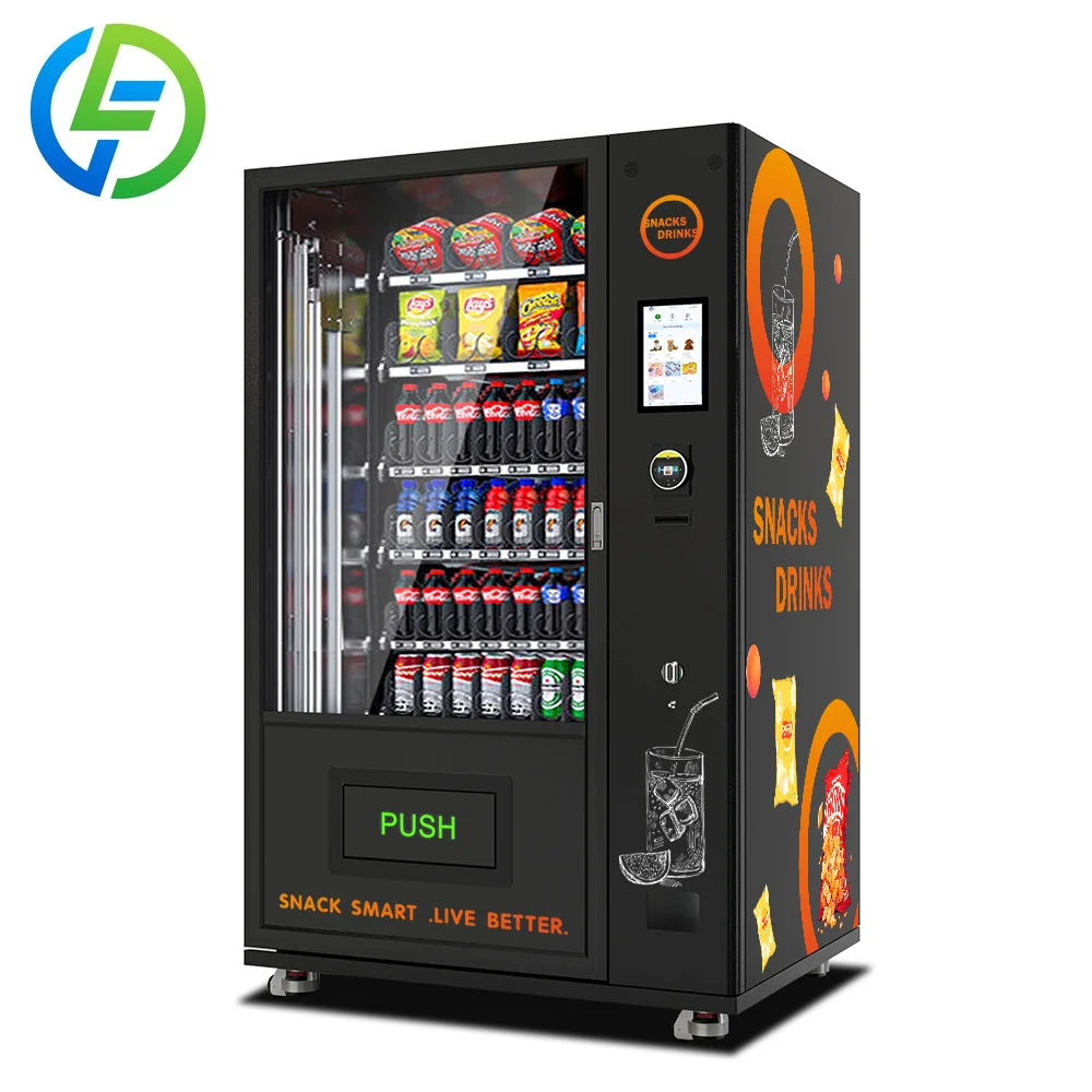 FOODLINE Factory Direct Combo Vending Machine Auto Cooling For Bottle Drinks Packed Snacks Mall Commercial Kiosk Gear