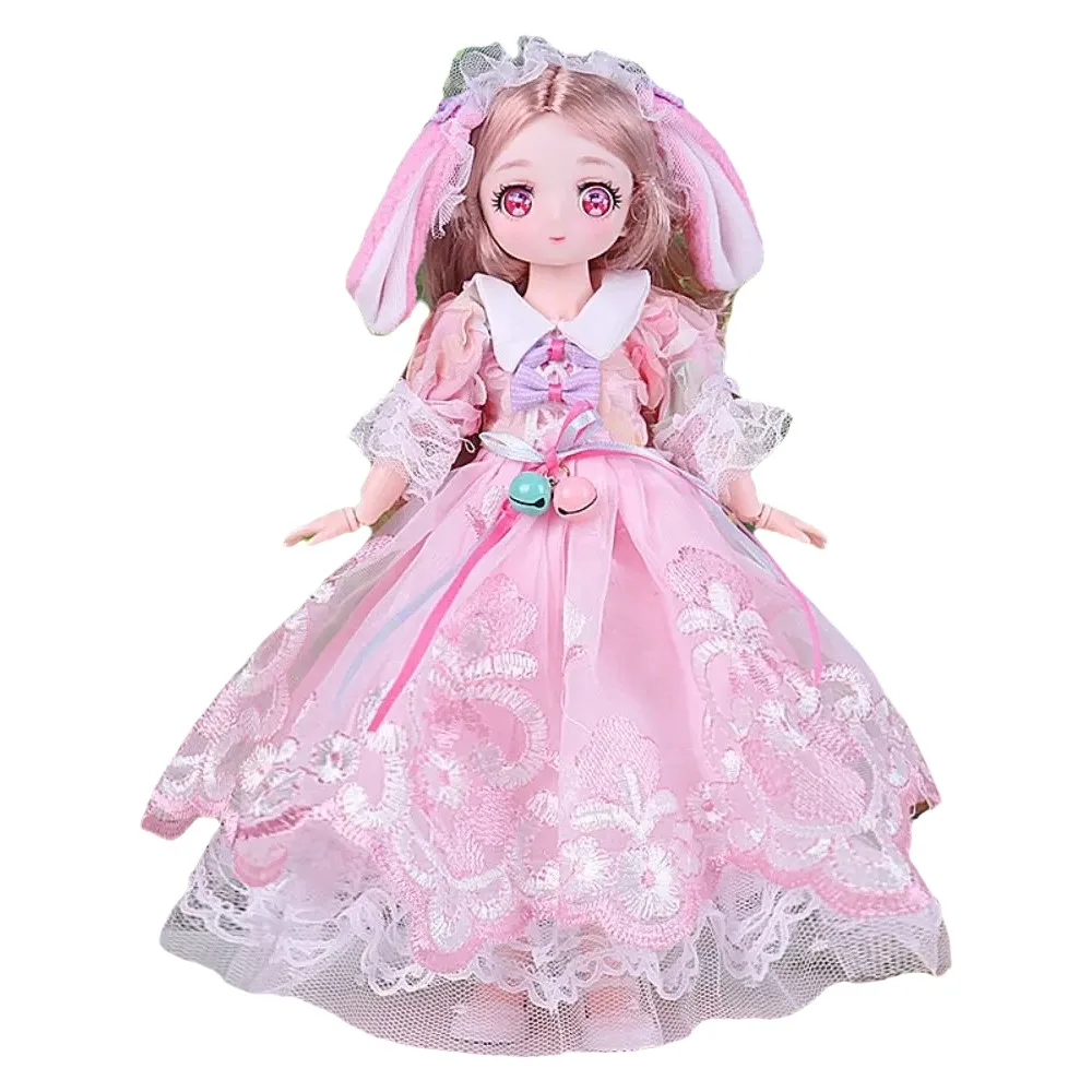 

Pink Eyed 30cm Doll with Clothes Princess Style Multiple Movable Joints 1/6 Doll 1/6 30cm Cute 3D Simulated Hinge Doll