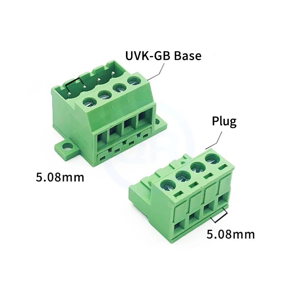 (10 Sets) 2EDG-GB 5.08mm Solderless Butt 2EDGGB + 2EDGK 5.08 Base Plate Fixed Top and Bottom Plug-in UVK Locking Plate Terminal