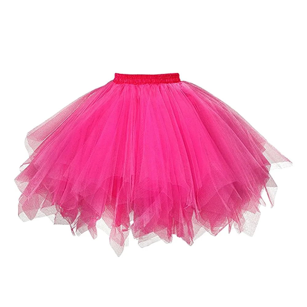 

Fashion Elastic Waist Tutu Skirt 50s High Waist Petticoat Rockabilly Cosplay Ballet Skirt Women