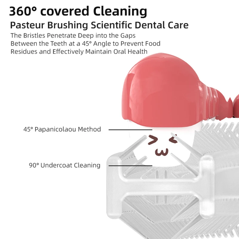 فرشاة أسنان سيليكون ناعمة للأطفال ، على شكل حرف U ، درجة ، كرتون لطيف ، العناية بالفم ، تنظيف ، طفل ، 2-6 سنوات