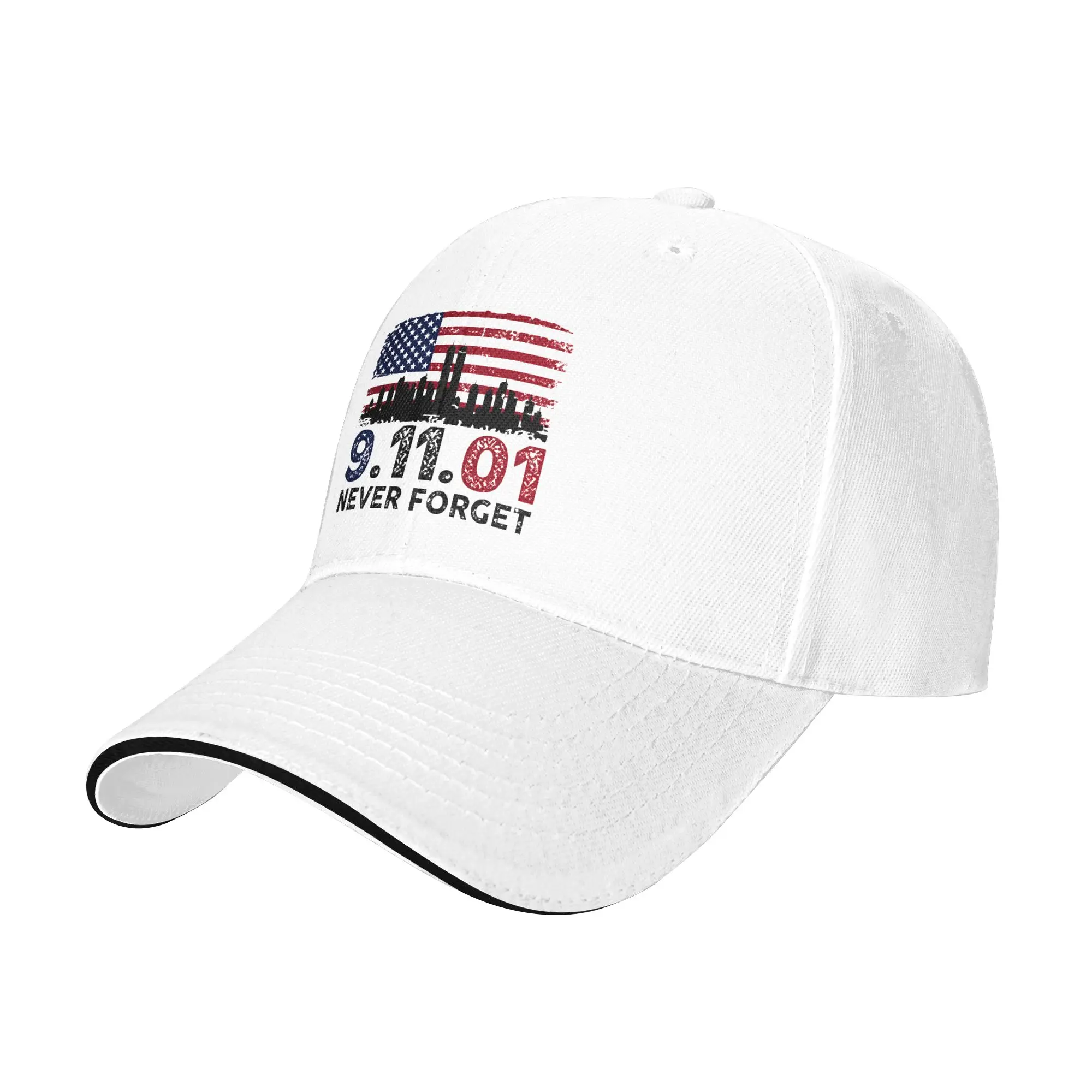 Distressed Grunge NYC Skyline 911 Never Forget Baseball Cap  Kpop Rock Hot Sale Trucker Hat Classic Snapback Cap