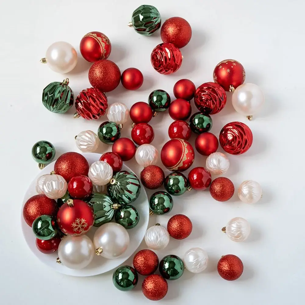 

48 шт., высококачественный пластиковый набор рождественских шаров, 5 см, 8 см, подвесные елочные шары, разноцветные рождественские украшения, шар, витрина