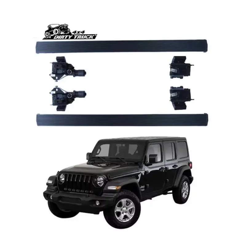 

ApolloDirtyTruck 4x4 автоматические силовые подножки, ступеньки Rock Rail, неограниченное количество электрических подножек для Wrangler JL 2018