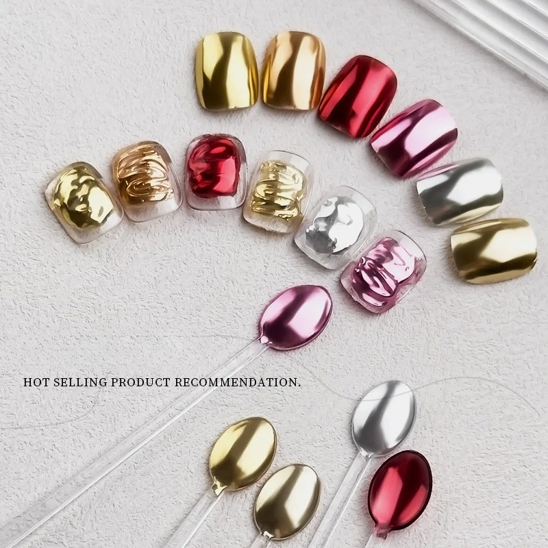 Nail Glitter Chrome - 7 Kolorów Efekt Lustra Złoty Srebrny