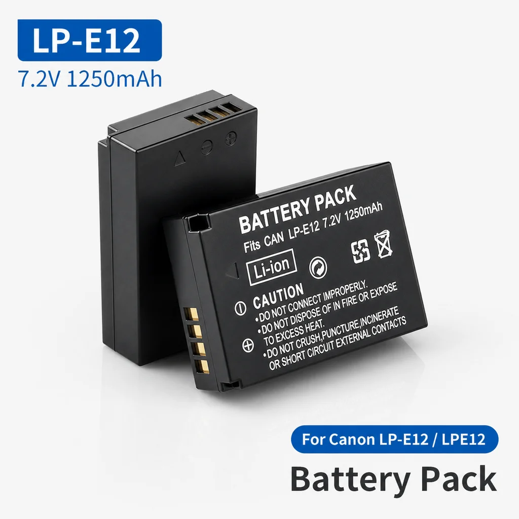 Camera Battery LP-E12 1250mAh Replacement Li-ion Battery For Canon EOS M M10 M50 M100 100D Kiss X7 Rebel SL1