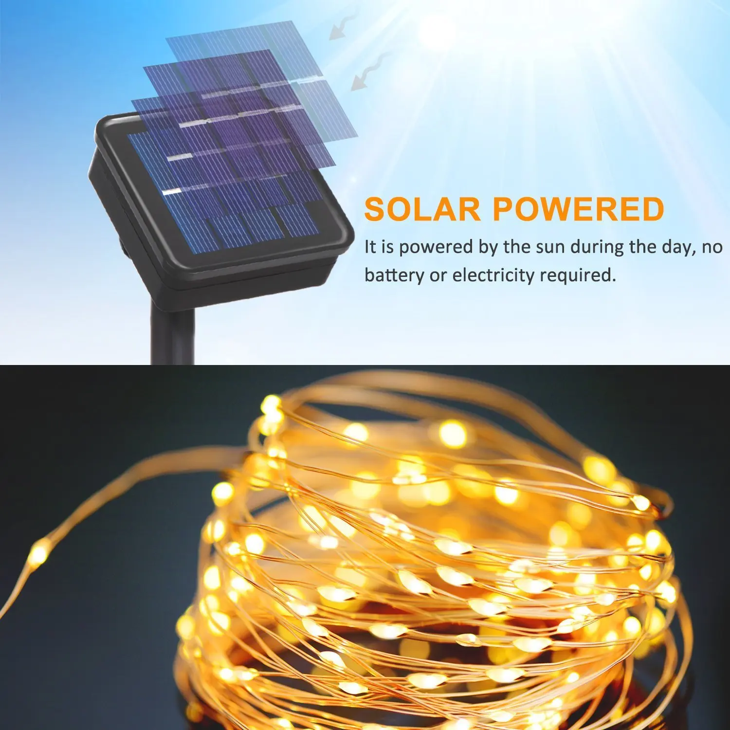 Solar Light Outdoor Waterproof 50/100/200/300 LED Lamp String For Holiday Christmas Party Fairy Lights Garden Garland