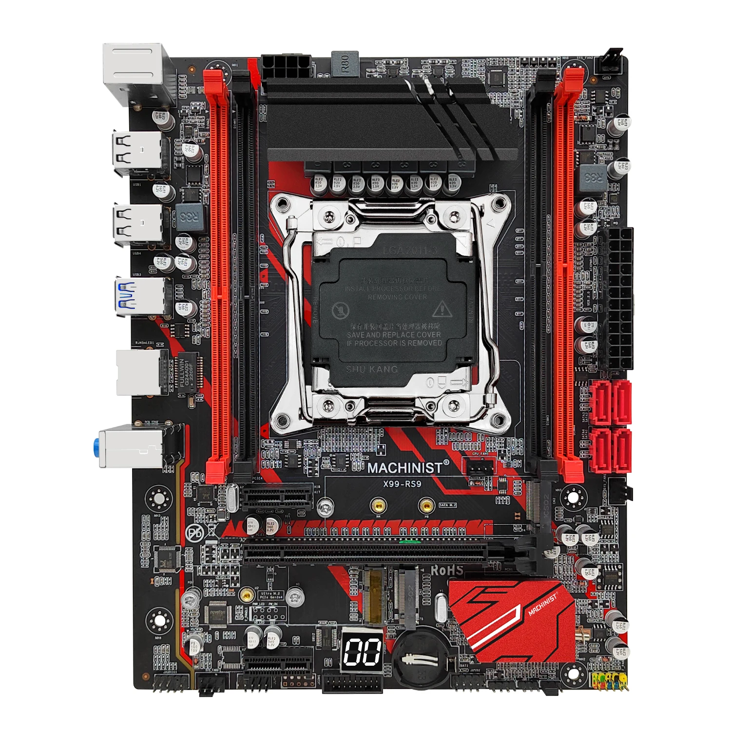 Go MACHINIST X99 Kit Motherboard LGA 2011-3 Set Xeon E5 2630 V3 CPU Processor 16G=8Gx2 DDR4 ECC RAM Combo SATA NVME M.2 X99-RS9