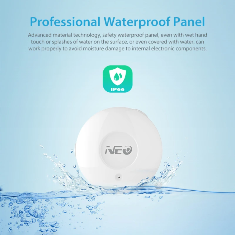 Flood Detection With Led High Quality Compact Sensitive Simple Smart Home Water Flood Leakage Sensor Z Wave Plus Lightweight