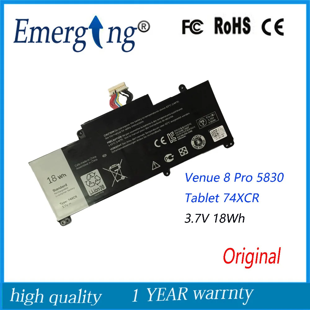 

3.7V 18Wh New Battery for Dell Venue 8 Pro 5830 Tablet 74XCR