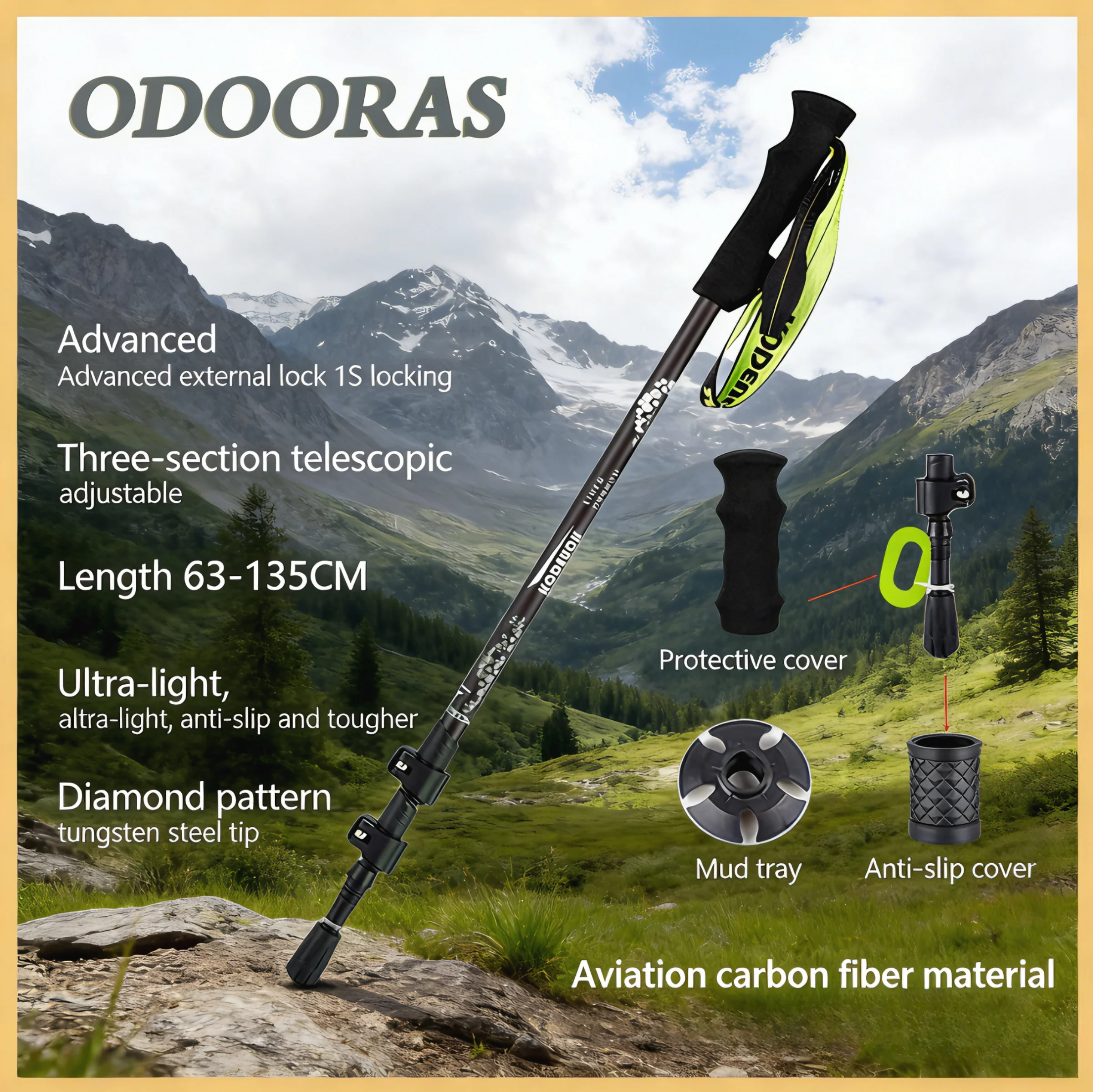 Bâtons de trekking en fibre de - Trekking Pole Carbon avis et prix