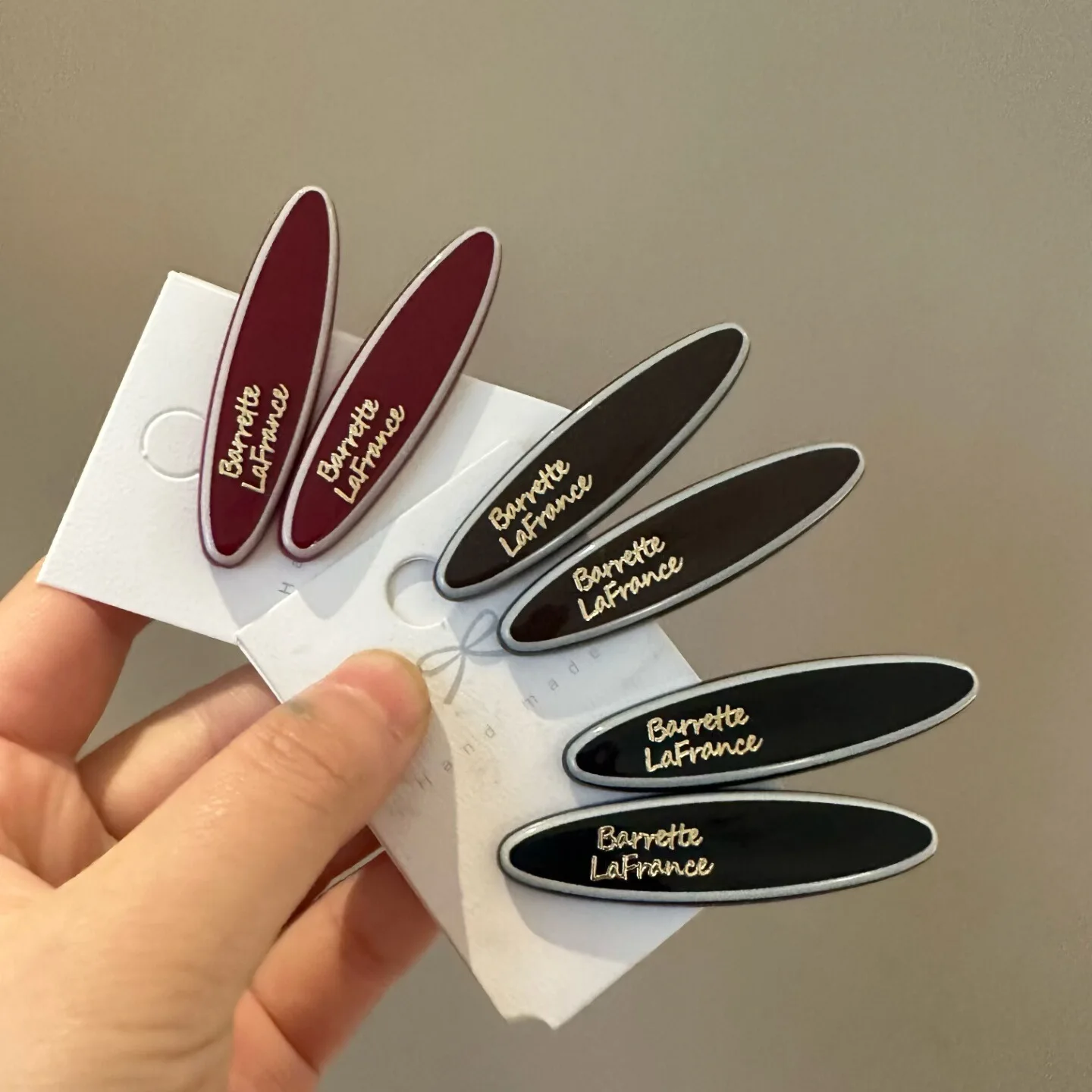 Hair Barrettes Tweed Fabric Letter Print Side Clips for Bangs and Broken Hair Daily Wear Elegant Sturdy Non Slip for Women