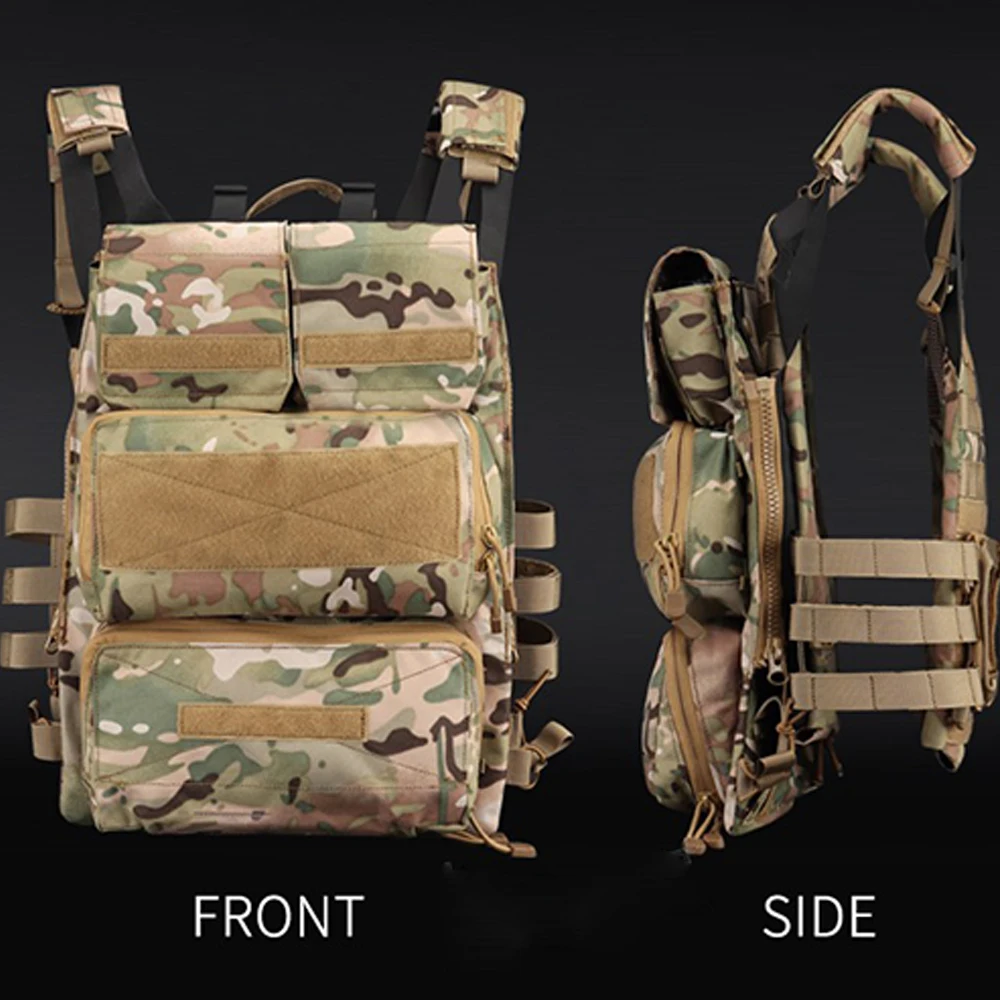 Hunting Bag Tactical Zip-on Panel Zipper-on Pouch Zipper 8 Lightweight Nylon Airsoft Molle Plate Carrier For JPC 2.0 Vest