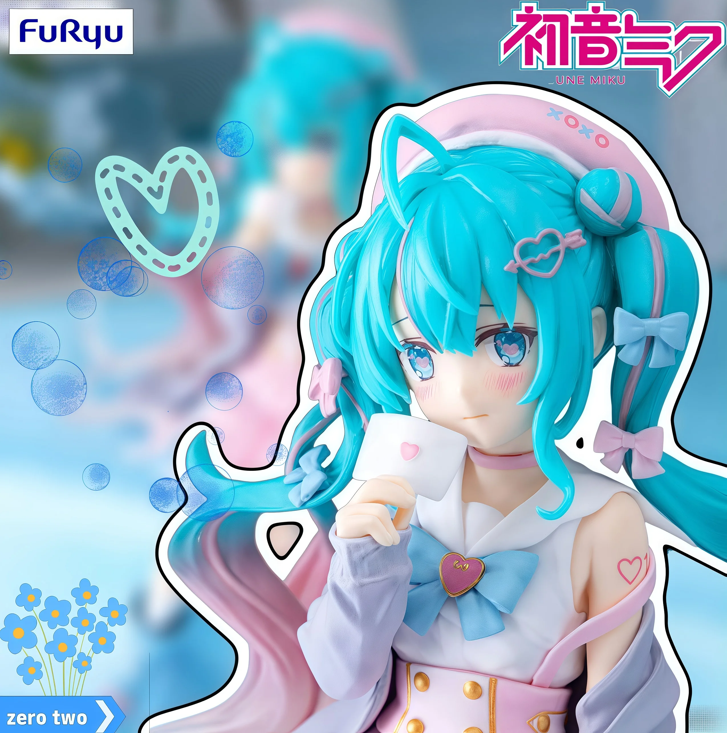 

Genuine Hatsune Miku Hatsune Miku: Lovely Sailor Outfit Gray Ver.Noodle Stopper Figure PVC Figure in stock Desktop ornament gift