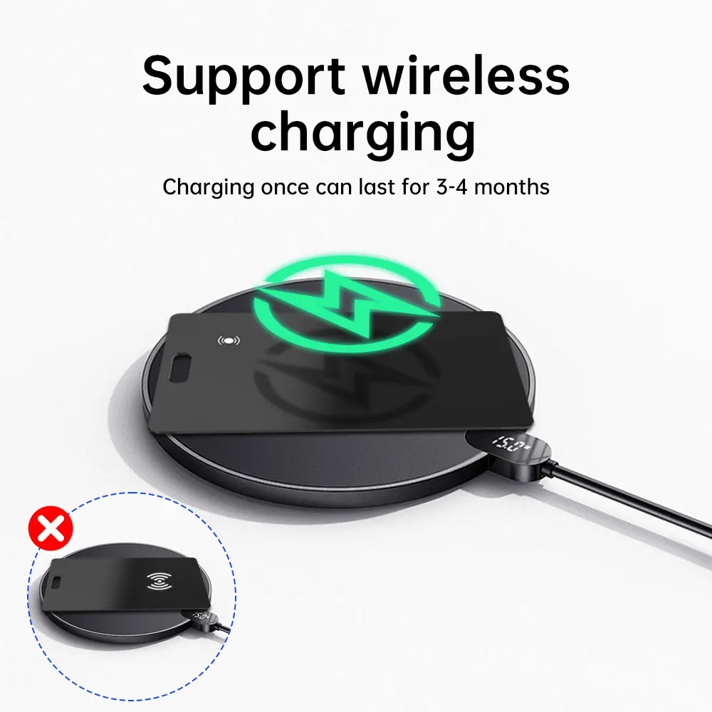 Ультратонкий интеллектуальный локатор для карточек с защитой от потерь, только для Android. Работает с Find Hub для кошельков и паспортов.