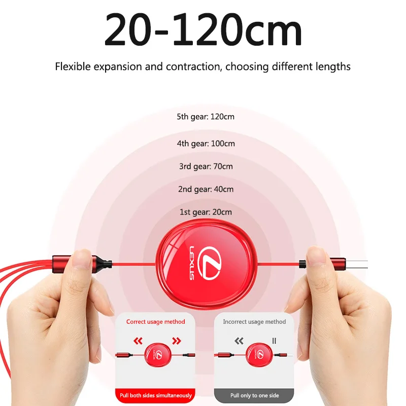 100 واط سيارة الداخلية شحن كابل بيانات قابلة للتطوير 3 في 1 شاحن الهاتف لكزس ES300 RX330 RX300 GS300 IS250 IS200 CT200h NX RX