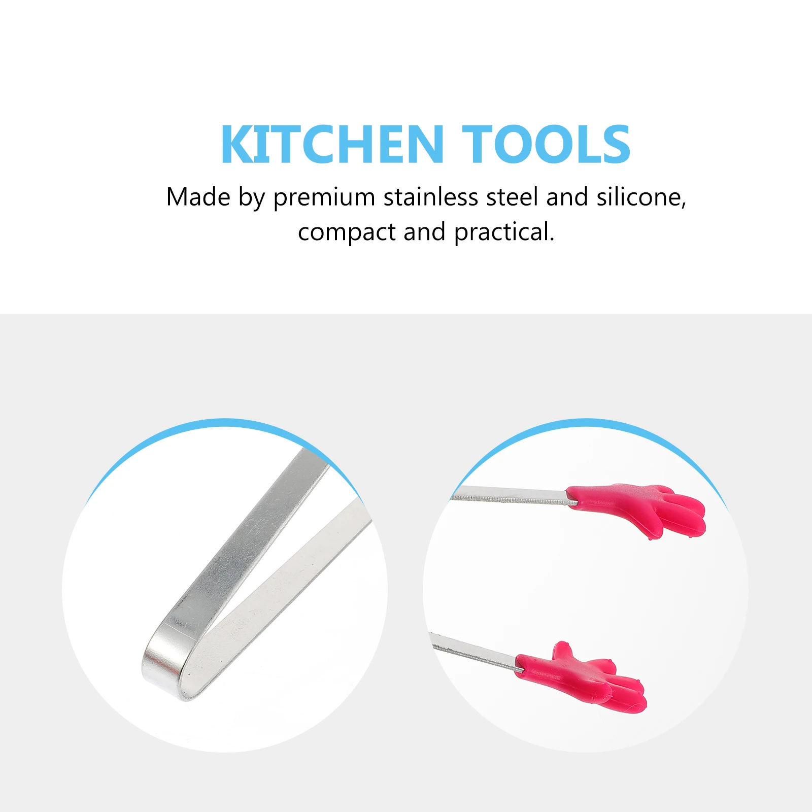 

6Pcs Food Tongs Silicone Stainless Steel Kitchen Clips for Kids Party Camping Gathering Salad Buffets Bars Family Use Heat