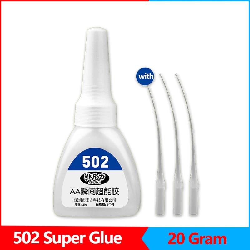 Clear Liquid Super Glue 502 Strong Quick-dry Adhesive for Handmade DIY Jewelry Paste Plastic Toy Metal 20 Gram