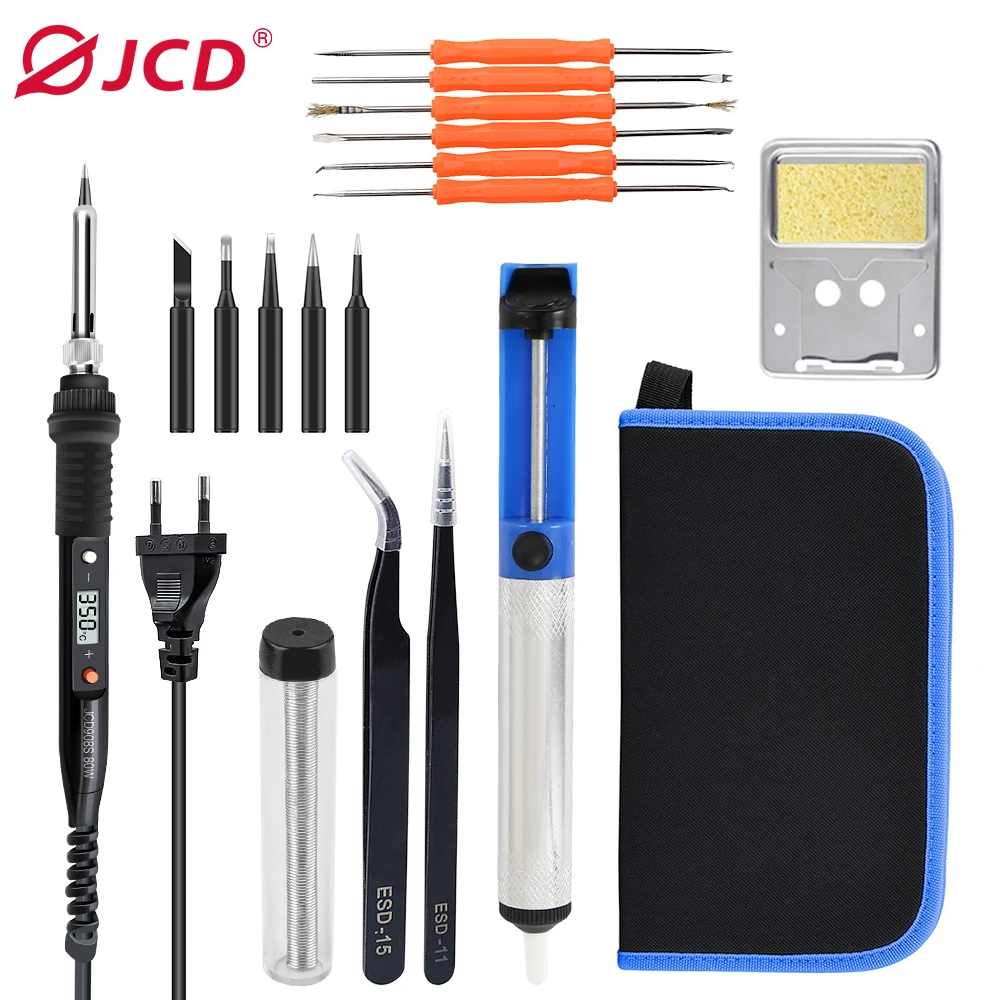 

JCD Electric Soldering Iron 908S 80W 220V/110V LCD Digital display Adjustable Temperature Welding Rework Solder Tip Repair Tool