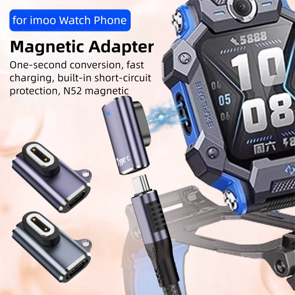 

Magnetic Charger Converter Aluminum Alloy High Speed Kids Watch Charging Adapter USB Type-C for imoo Watch Phone Z10 Z9 Z8 Z6S