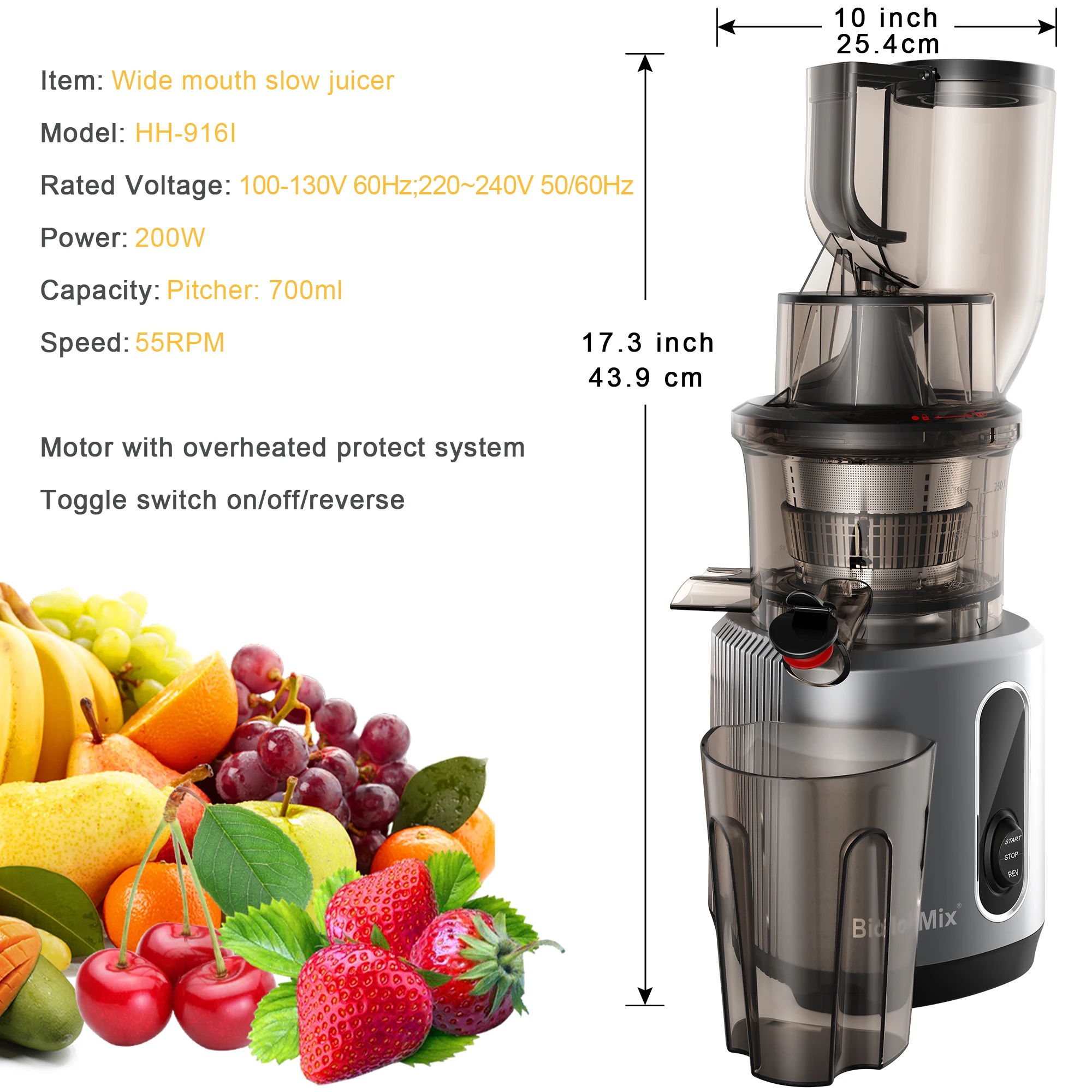 Biolomix HH-916I Cold Press Juicer