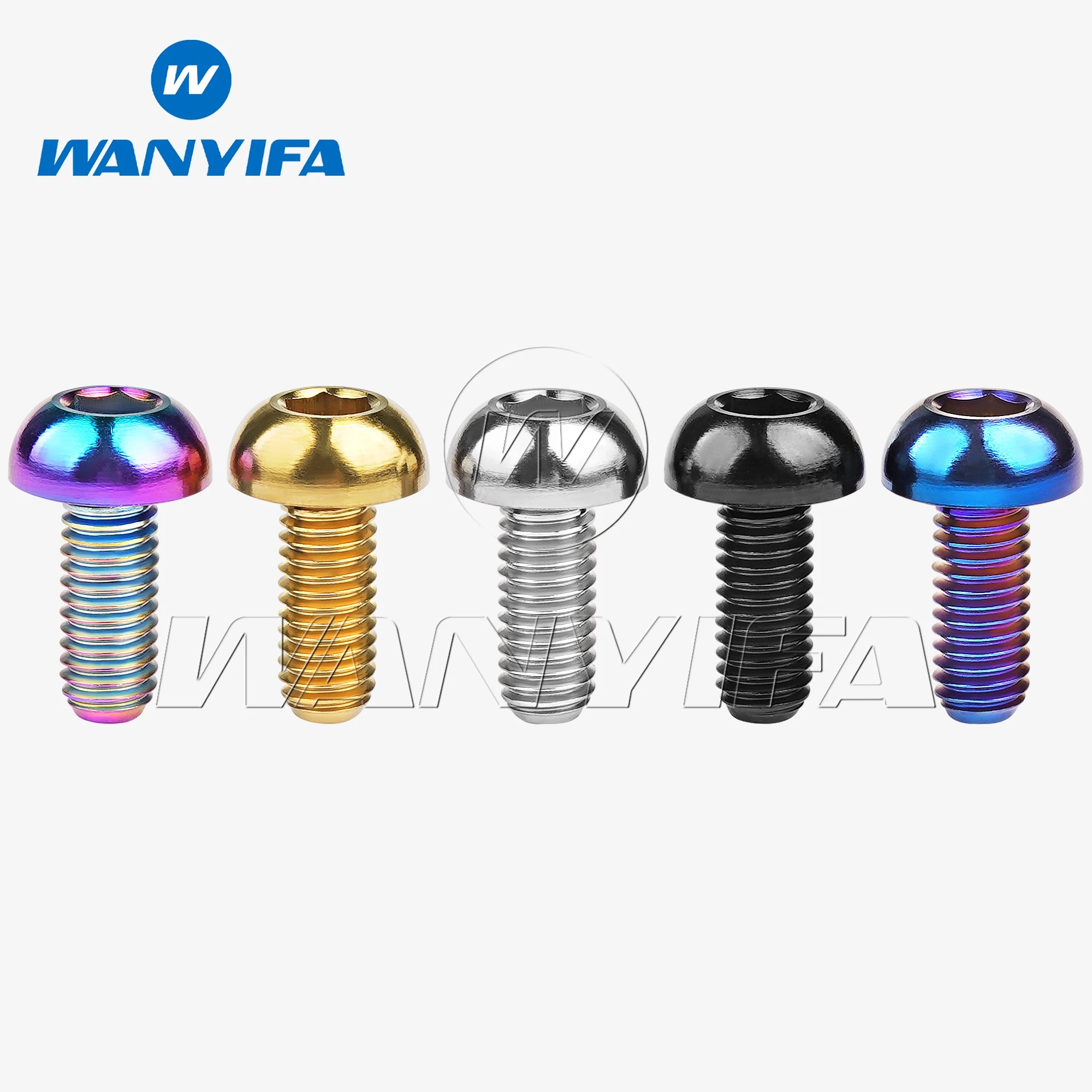 Wanyifa Titanium Ti Bolts M5 x 12mm Round Head Water Bottle Cage Holder Screw Hex Scoket