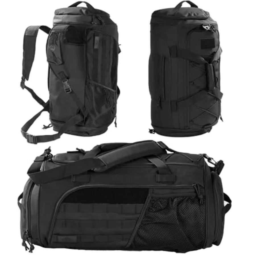 

Спортивная сумка-рюкзак в стиле милитари, прочная дорожная сумка для выходных с несколькими отделениями, включая отсек для обуви и разделение на сухую и влажную зоны