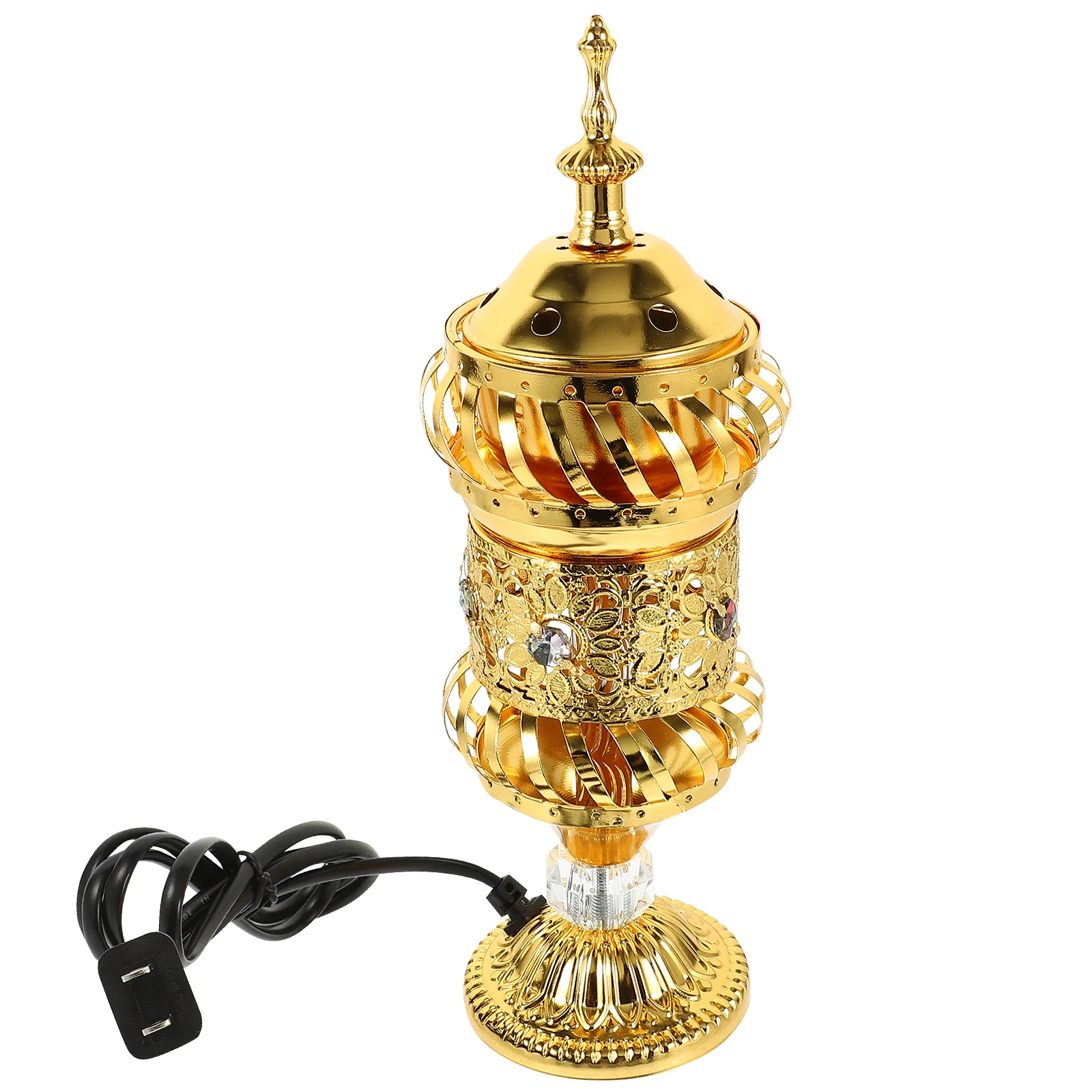 Middle Eastern Festival Plug-in Metal Small Incense Burner Sandalwood Charcoal Indoor Retro Holder Electric Censer Iron